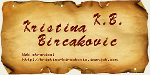 Kristina Birčaković vizit kartica